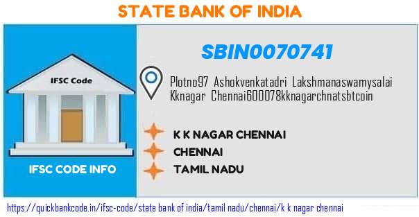 State Bank of India K K Nagar Chennai SBIN0070741 IFSC Code