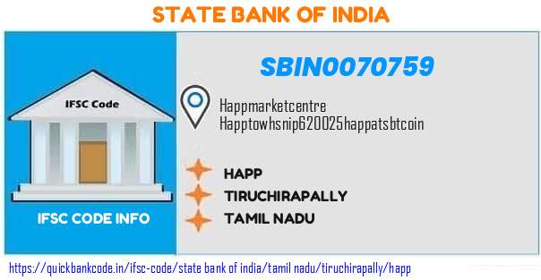State Bank of India Happ SBIN0070759 IFSC Code