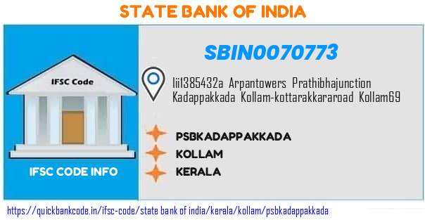 State Bank of India Psbkadappakkada SBIN0070773 IFSC Code