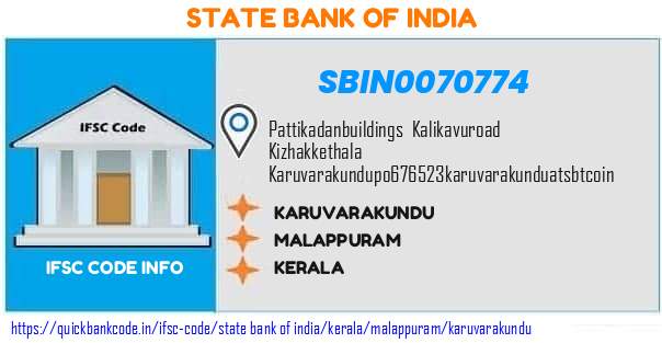 State Bank of India Karuvarakundu SBIN0070774 IFSC Code