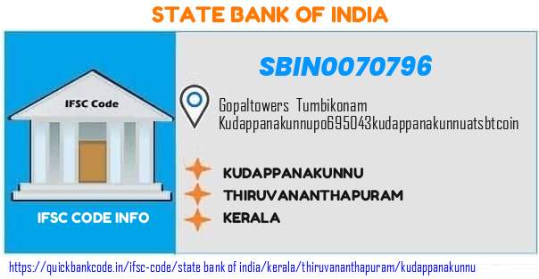 State Bank of India Kudappanakunnu SBIN0070796 IFSC Code