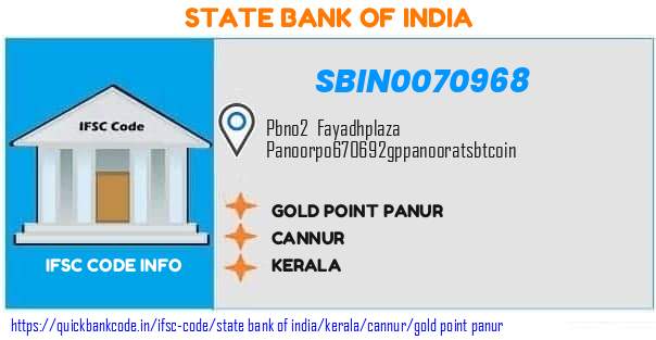 State Bank of India Gold Point Panur SBIN0070968 IFSC Code