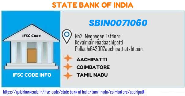 State Bank of India Aachipatti SBIN0071060 IFSC Code