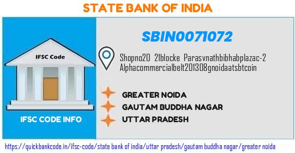 State Bank of India Greater Noida SBIN0071072 IFSC Code