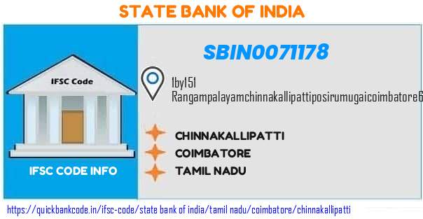 State Bank of India Chinnakallipatti SBIN0071178 IFSC Code