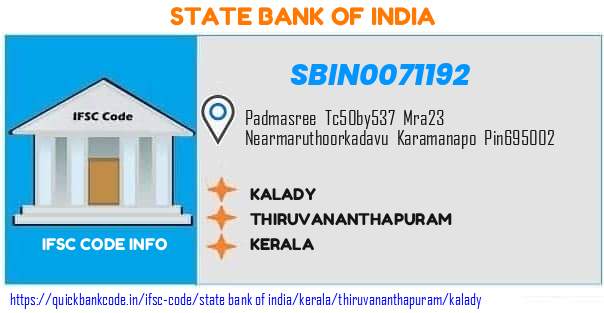 State Bank of India Kalady SBIN0071192 IFSC Code