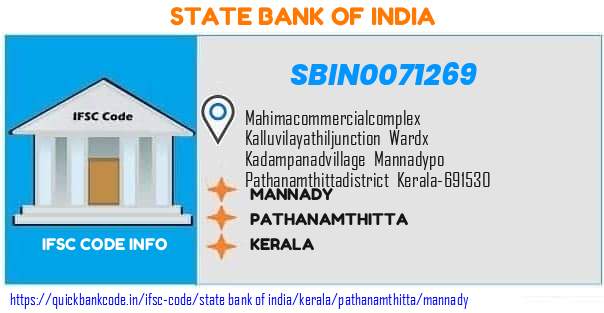State Bank of India Mannady SBIN0071269 IFSC Code