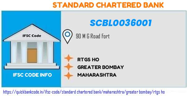 Standard Chartered Bank Rtgs Ho SCBL0036001 IFSC Code