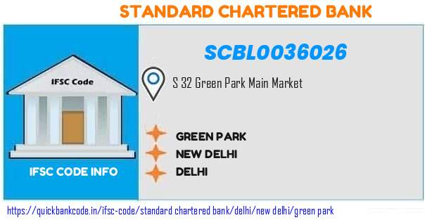 Standard Chartered Bank Green Park SCBL0036026 IFSC Code