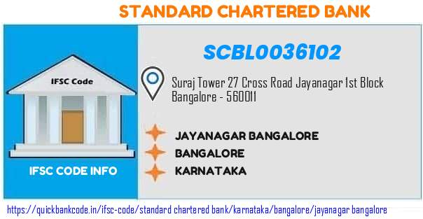 Standard Chartered Bank Jayanagar Bangalore SCBL0036102 IFSC Code