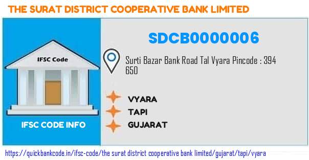 The Surat District Cooperative Bank Vyara SDCB0000006 IFSC Code