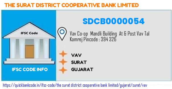 The Surat District Cooperative Bank Vav SDCB0000054 IFSC Code