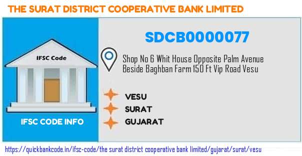 The Surat District Cooperative Bank Vesu SDCB0000077 IFSC Code