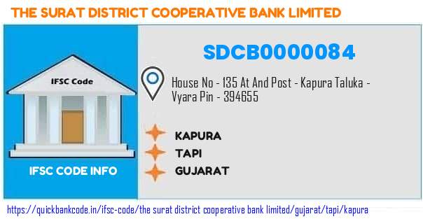 The Surat District Cooperative Bank Kapura SDCB0000084 IFSC Code