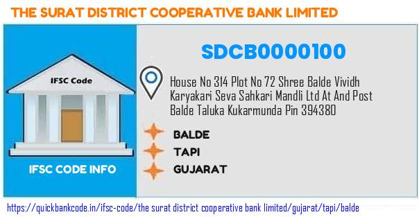 The Surat District Cooperative Bank Balde SDCB0000100 IFSC Code