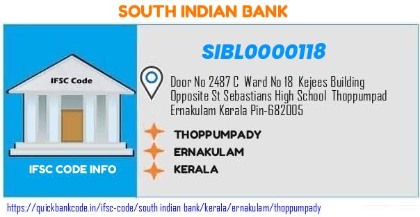 South Indian Bank Thoppumpady SIBL0000118 IFSC Code