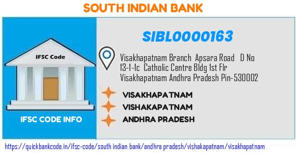 South Indian Bank Visakhapatnam SIBL0000163 IFSC Code