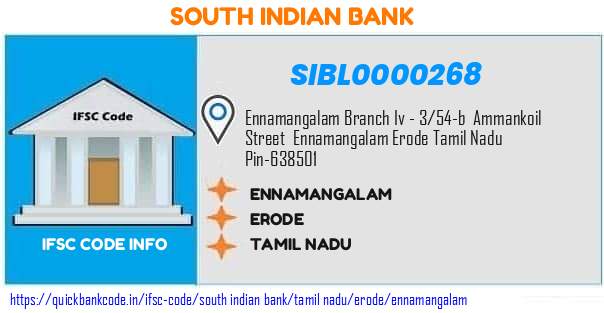 South Indian Bank Ennamangalam SIBL0000268 IFSC Code