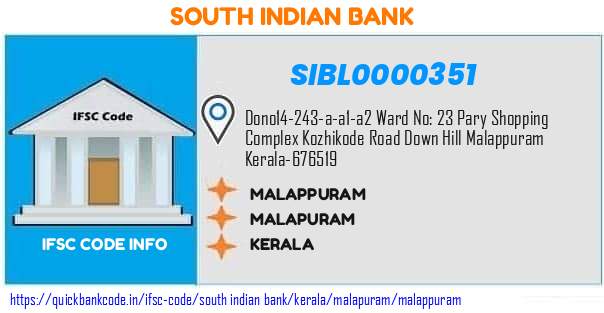 South Indian Bank Malappuram SIBL0000351 IFSC Code