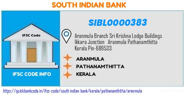 South Indian Bank Aranmula SIBL0000383 IFSC Code