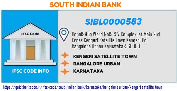 South Indian Bank Kengeri Satellite Town SIBL0000583 IFSC Code