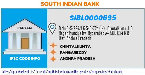 South Indian Bank Chintalkunta SIBL0000695 IFSC Code