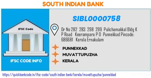 South Indian Bank Punnekkad SIBL0000758 IFSC Code