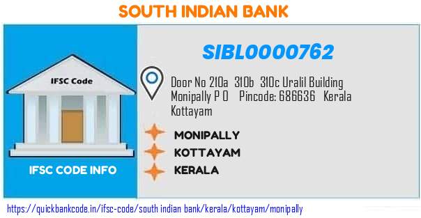 South Indian Bank Monipally SIBL0000762 IFSC Code