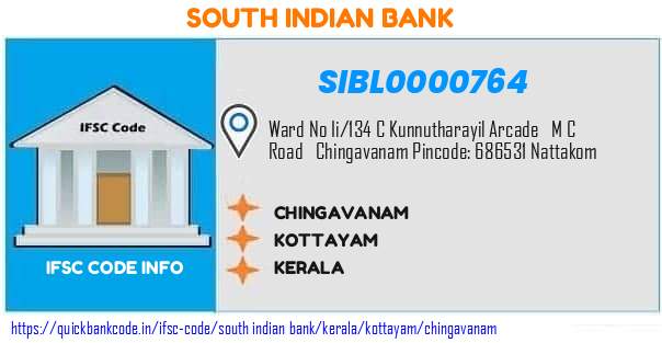 South Indian Bank Chingavanam SIBL0000764 IFSC Code