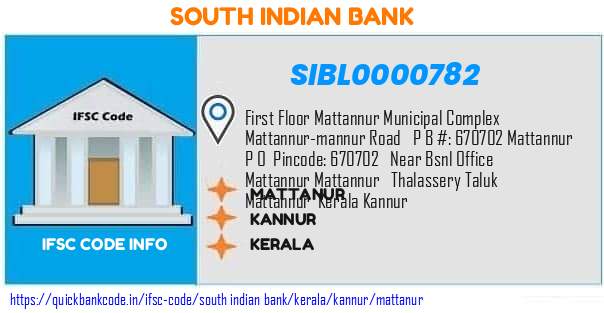 South Indian Bank Mattanur SIBL0000782 IFSC Code