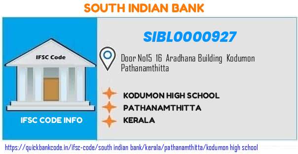 South Indian Bank Kodumon High School SIBL0000927 IFSC Code