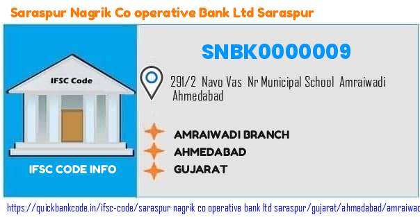 Saraspur Nagrik Co Operative Bank   Saraspur Amraiwadi Branch SNBK0000009 IFSC Code