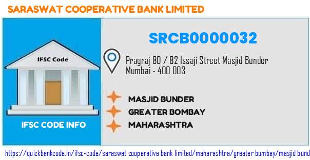 Saraswat Cooperative Bank Masjid Bunder SRCB0000032 IFSC Code