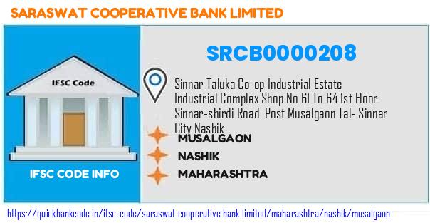 Saraswat Cooperative Bank Musalgaon SRCB0000208 IFSC Code