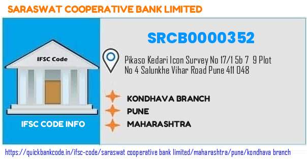 Saraswat Cooperative Bank Kondhava Branch SRCB0000352 IFSC Code