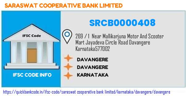 Saraswat Cooperative Bank Davangere SRCB0000408 IFSC Code