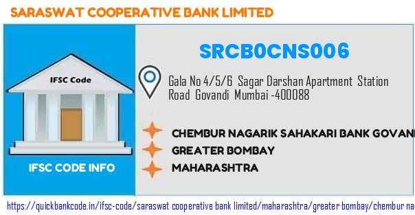 Saraswat Cooperative Bank Chembur Nagarik Sahakari Bank Govandi SRCB0CNS006 IFSC Code