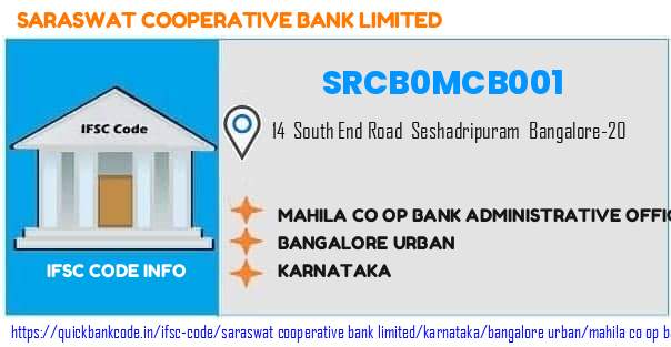 Saraswat Cooperative Bank Mahila Co Op Bank Administrative Office SRCB0MCB001 IFSC Code