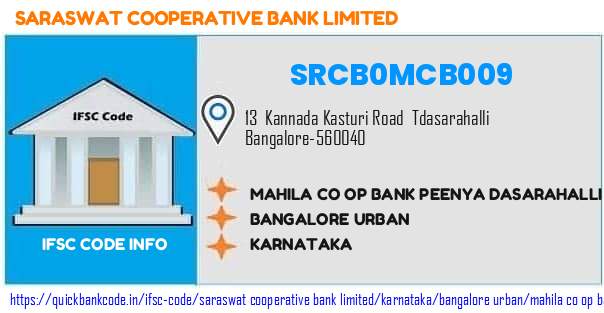 Saraswat Cooperative Bank Mahila Co Op Bank Peenya Dasarahalli SRCB0MCB009 IFSC Code