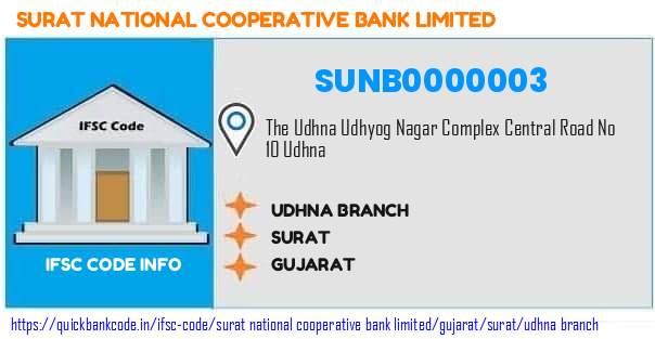 Surat National Cooperative Bank Udhna Branch SUNB0000003 IFSC Code