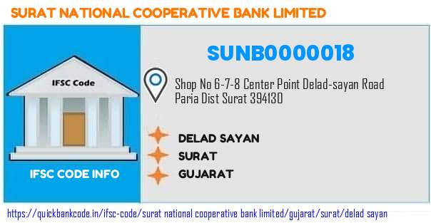 Surat National Cooperative Bank Delad Sayan SUNB0000018 IFSC Code