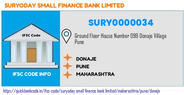 Suryoday Small Finance Bank Donaje SURY0000034 IFSC Code