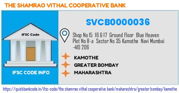 The Shamrao Vithal Cooperative Bank Kamothe SVCB0000036 IFSC Code