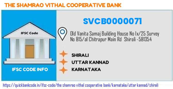 The Shamrao Vithal Cooperative Bank Shirali SVCB0000071 IFSC Code