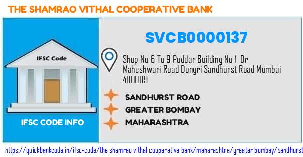 The Shamrao Vithal Cooperative Bank Sandhurst Road SVCB0000137 IFSC Code