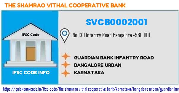 The Shamrao Vithal Cooperative Bank Guardian Bank Infantry Road SVCB0002001 IFSC Code