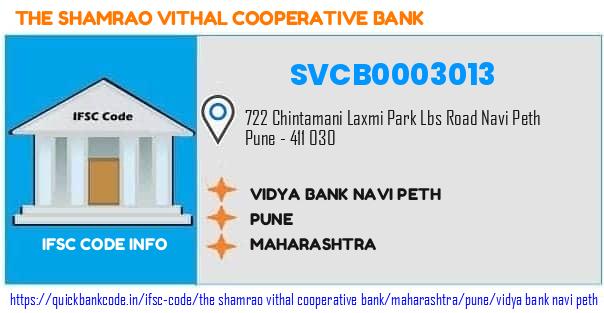 The Shamrao Vithal Cooperative Bank Vidya Bank Navi Peth SVCB0003013 IFSC Code