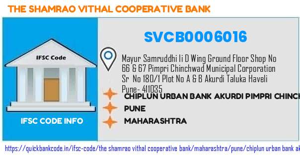 SVCB0006016 SVC Co-operative Bank. CHIPLUN URBAN BANK- AKURDI, PIMPRI CHINCHWAD