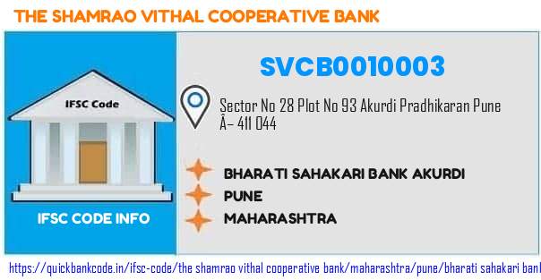 SVCB0010003 SVC Co-operative Bank. BHARATI SAHAKARI BANK-AKURDI