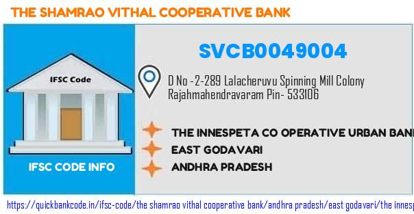 The Shamrao Vithal Cooperative Bank The Innespeta Co Operative Urban Bank  Housing Board SVCB0049004 IFSC Code